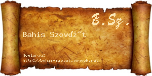 Bahis Szovát névjegykártya